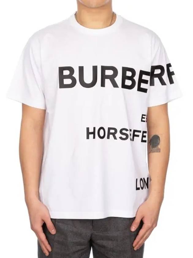 Men's Horseferry Logo Overfit Short Sleeve T-Shirt White - BURBERRY - BALAAN 3