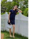 LACE TERRY ONE PIECE NAVY - ANOETIC - BALAAN 4