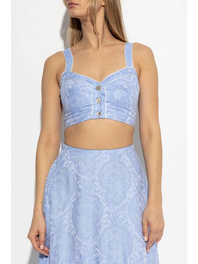 Etro Short Strappy Top, Women's, Light Blue - ETRO - BALAAN 3