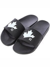 Maple Leaf Print Slippers Black - DSQUARED2 - BALAAN 2