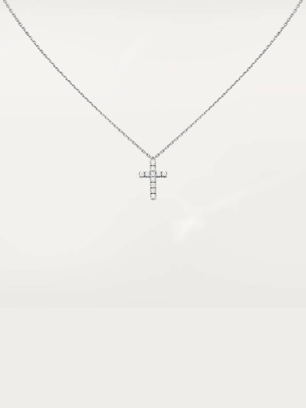 Symbol Cross Necklace White Gold Silver - CARTIER - BALAAN 4