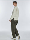 One Tuck wide banding pants Khaki - MANAVIS7 - BALAAN 4