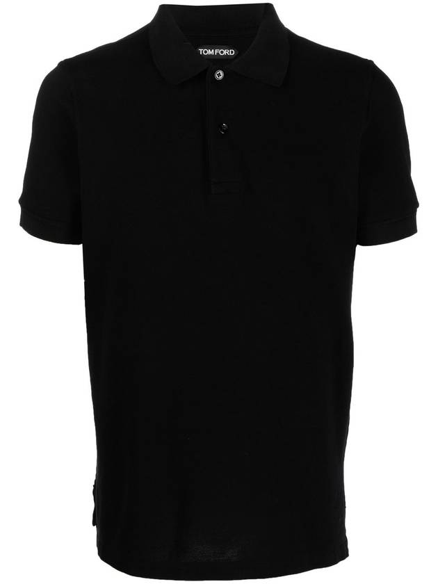 Short Sleeve Polo Shirt Black - TOM FORD - BALAAN 2