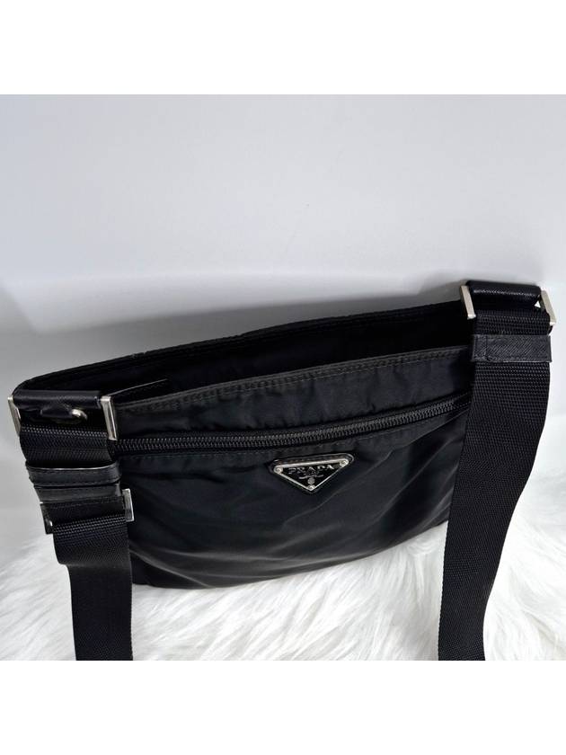 Triangle logo nylon tesuto cross bag black - PRADA - BALAAN 6