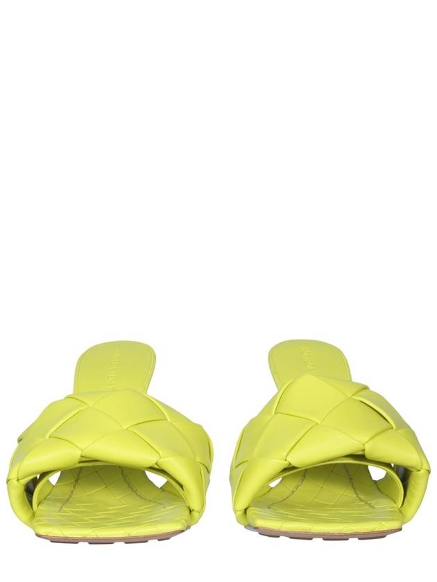 Lido Intrecciato Sandals Heel Lime - BOTTEGA VENETA - BALAAN 3