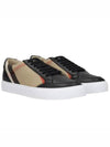 House Check Panel Leather Low Top Sneakers Black - BURBERRY - BALAAN 2