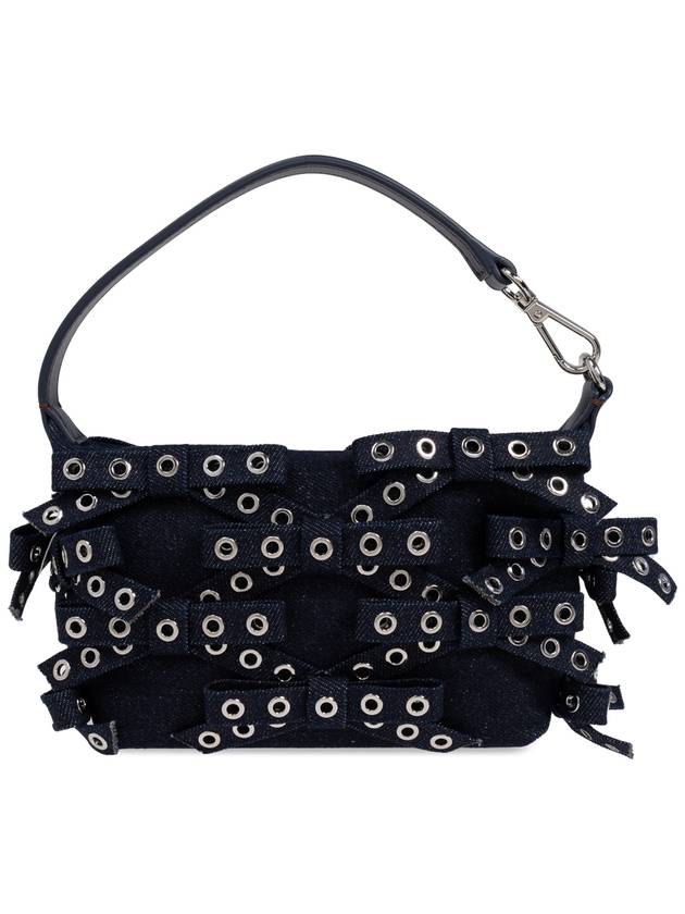 Ganni Handbag With Appliqués, Women's, Navy Blue - GANNI - BALAAN 3