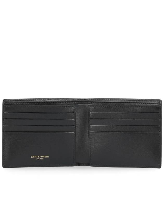 Tiny Monogram Half Wallet Black Gold - SAINT LAURENT - BALAAN 5