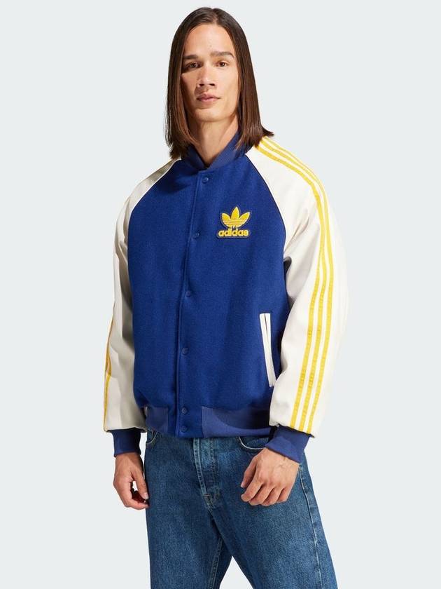 SST Logo Patch Bomber Jacket Dark Blue - ADIDAS - BALAAN 5