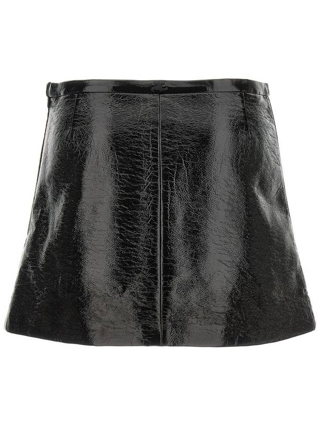 Women s Heritage Vinyl Mini A Line Skirt Black - COURREGES - BALAAN 3