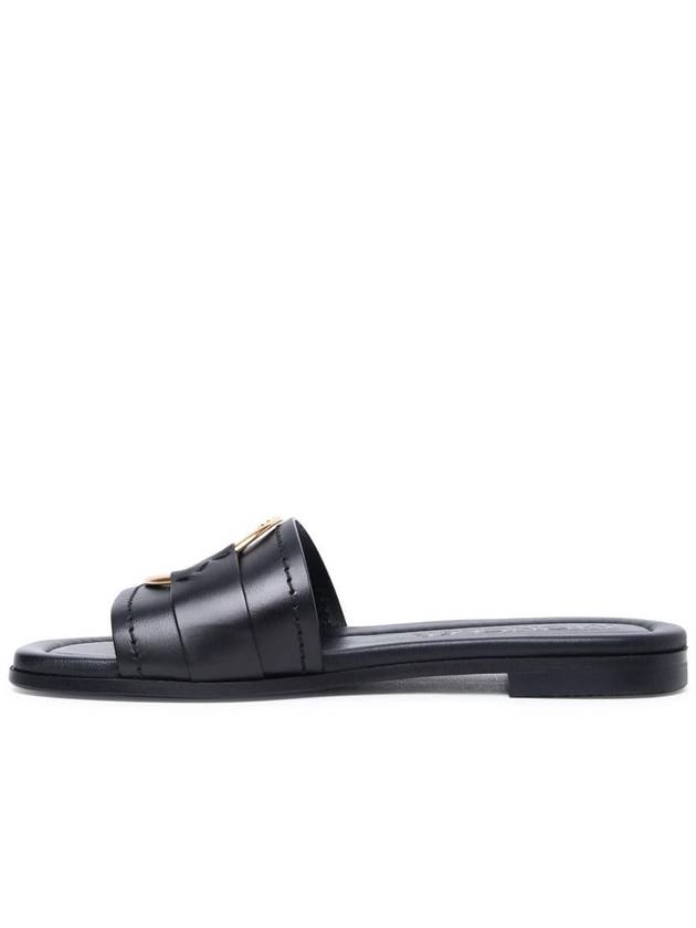 Bell Leather Slippers Black - MONCLER - BALAAN 4