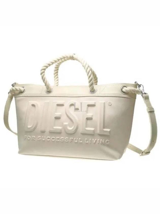 Rope Handle Medium Denim Tote Bag White - DIESEL - BALAAN 2