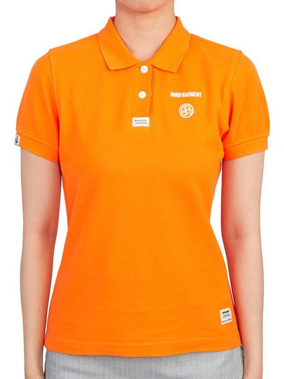 Women’s Icon Short Sleeve PK Shirt Orange - HORN GARMENT - BALAAN 2