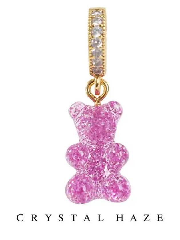 Glitter Nostalgia Bear Fave Connector Pendant Magenta - CRYSTAL HAZE - BALAAN.