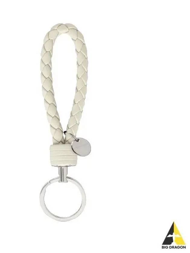 Intrecciato Leather Key Holder White - BOTTEGA VENETA - BALAAN 2