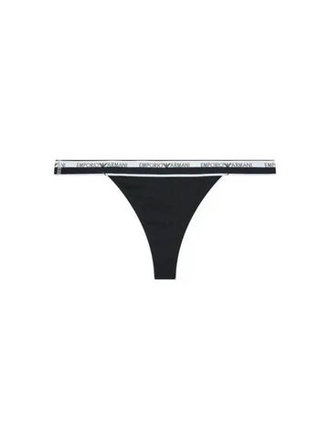 UNDERWEAR Women s Logo Line Band Thong Black - EMPORIO ARMANI - BALAAN 1