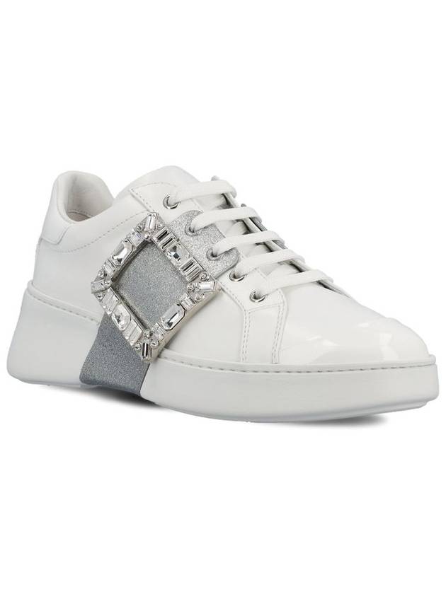 Viv' Skate Crystal Buckle Low Top Sneakers White - ROGER VIVIER - BALAAN 3