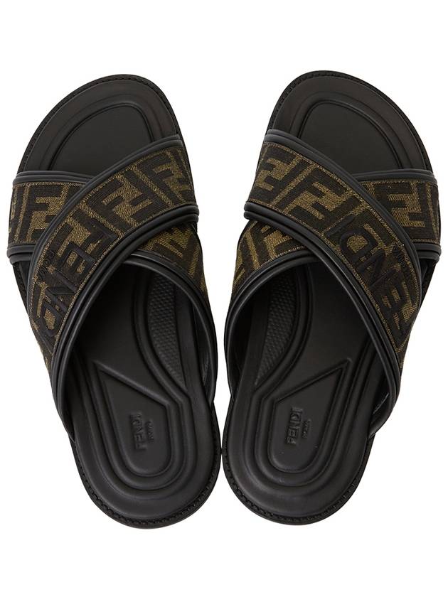 FF Logo Slipper Brown - FENDI - BALAAN 3