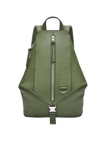 Small Convertible Classic Leather Backpack Hunter Green - LOEWE - BALAAN 1