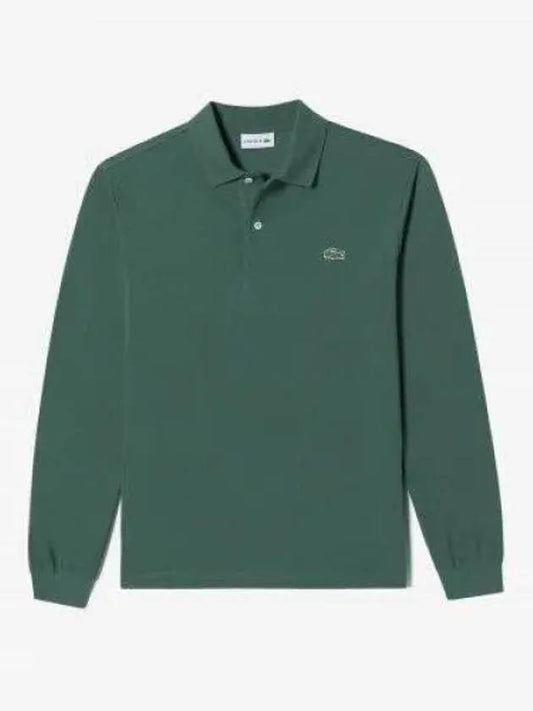 Men s French Regular Fit Basic Long Sleeve Polo Mos Green - LACOSTE - BALAAN 1