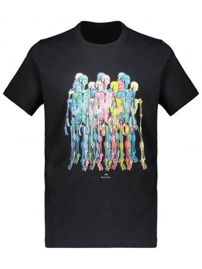 Color Skeleton Printing Short Sleeve T-Shirt Black - PAUL SMITH - BALAAN 2