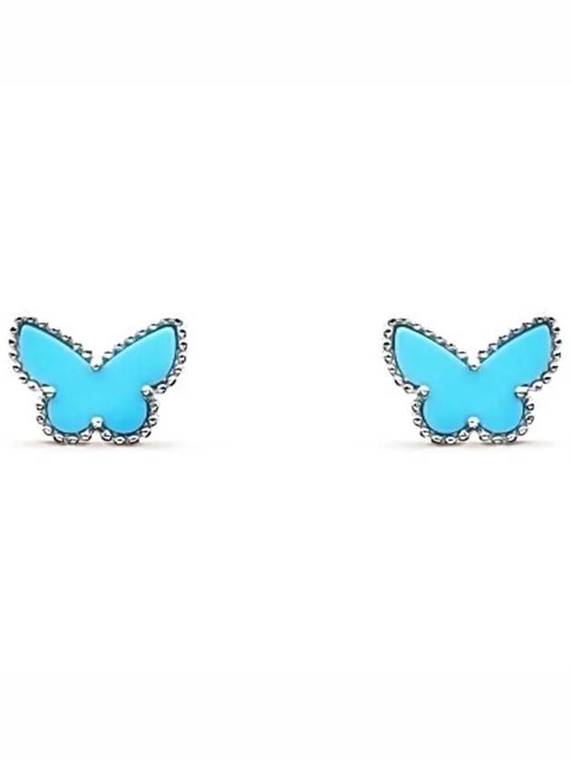 Sweet Alhambra Butterfly Earrings Silver Blue - VANCLEEFARPELS - BALAAN 2