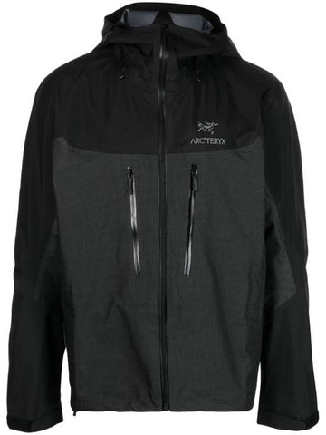 Alpha Embroidered Logo Hooded Jacket Black - ARC'TERYX - BALAAN 1