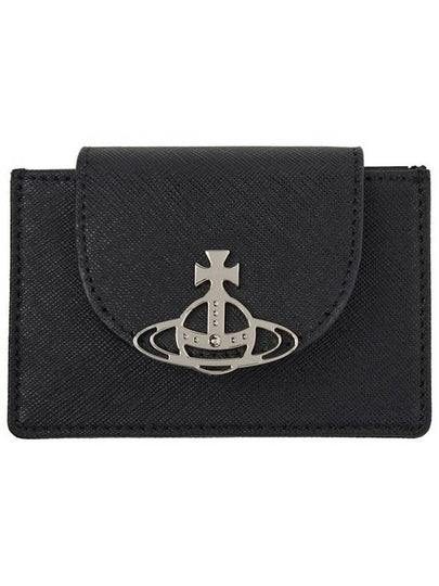 ORB Logo Flap Card Wallet Black - VIVIENNE WESTWOOD - BALAAN 2