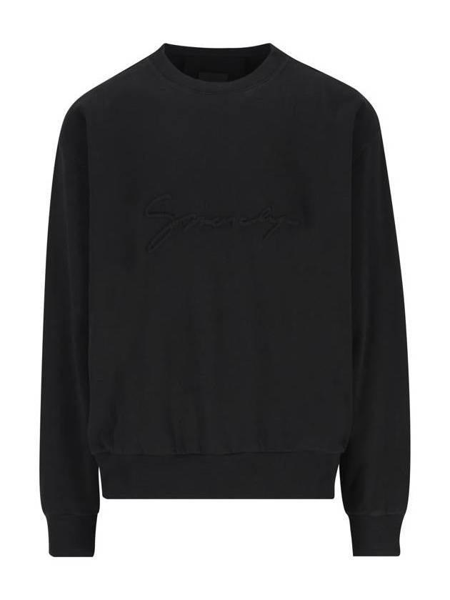 Logo Detail Crew Neck Sweatshirt Black - GIVENCHY - BALAAN 2