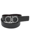 Double Gancini Reversible Leather Belt Black Auburn - SALVATORE FERRAGAMO - BALAAN 2