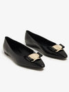 New Vara Plate Ballet Flat Black - SALVATORE FERRAGAMO - BALAAN 2