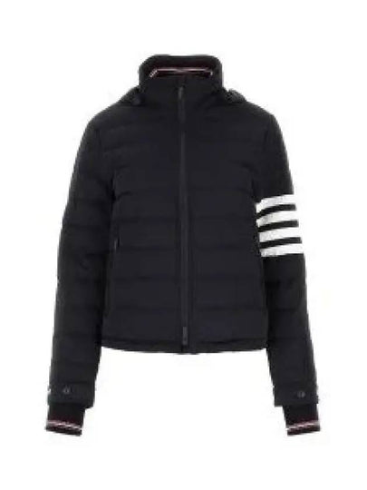 Women's 4 Bar Funnel Down Feel Jumper Jacket Navy - THOM BROWNE - BALAAN 2