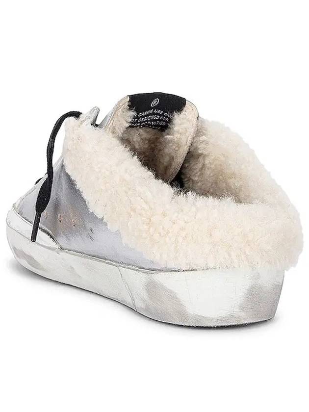 Superstar Sabot Shearling Mule Silver - GOLDEN GOOSE - BALAAN.