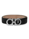 Reversible Gancini Leather Belt Black - SALVATORE FERRAGAMO - BALAAN 3