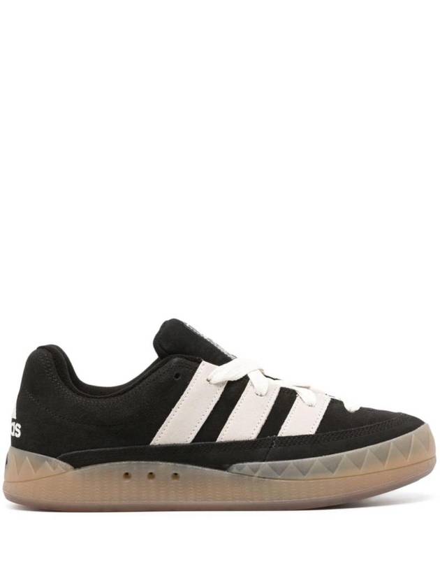 Adimatic 3 Stripe Suede Low Top Sneakers Black - ADIDAS - BALAAN 1