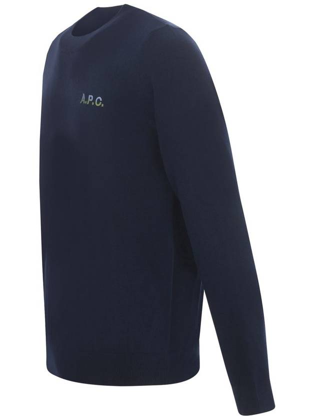 Embroidered Logo Knit Top Navy - A.P.C. - BALAAN 3