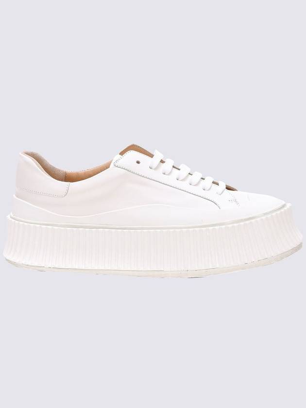 Leather Low Top Sneakers White - JIL SANDER - BALAAN 3