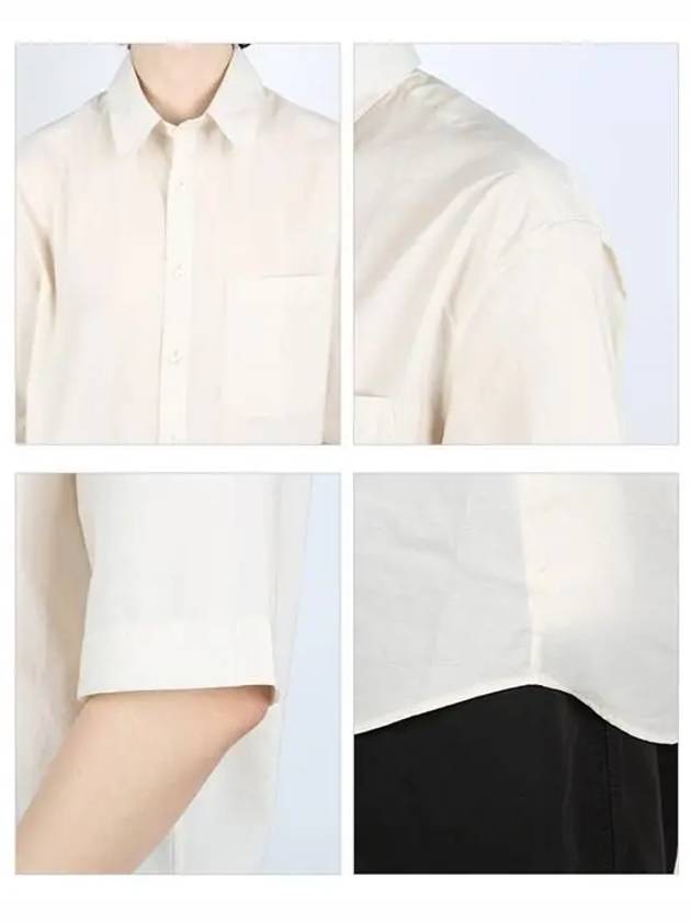 regular collar short sleeve shirt ivory - LEMAIRE - BALAAN.
