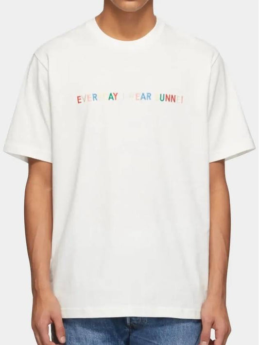 Short Sleeve Men's EIWS Embroidered Logo T-Shirt White MH01BCTE187064 - SUNNEI - BALAAN 1