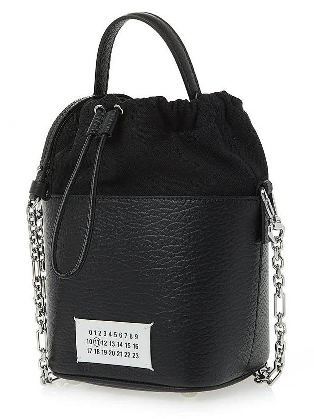 5AC Number Logo Texture Leather Bucket Bag Black - MAISON MARGIELA - BALAAN 3