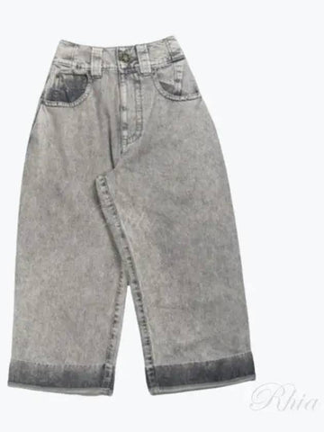 Logo Patch Wide Denim Pants VAQ07P007 Gray - VAQUERA - BALAAN 1