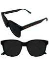 Eyewear Asian Fit Square Horn Rim Sunglasses Black - GUCCI - BALAAN 2