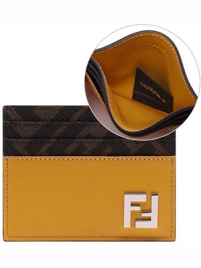 FF Square Leather Card Wallet Yellow - FENDI - BALAAN 2