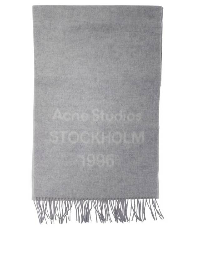 Logo Jacquard Fringe Muffler Grey - ACNE STUDIOS - BALAAN 2