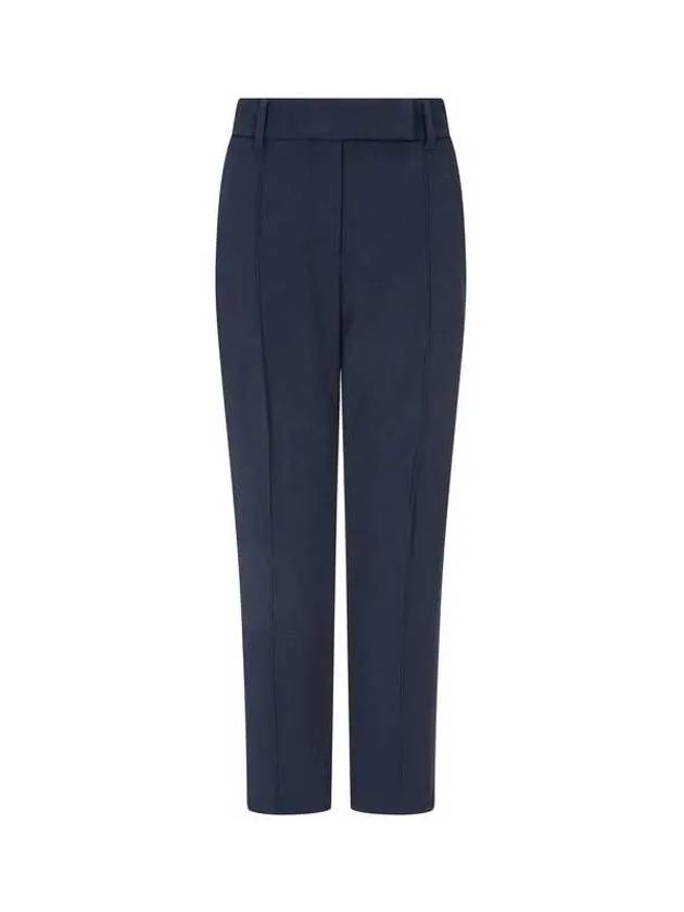 Women s Pin Tuck Line Stretch Wool Pants Navy 270738 - BRUNELLO CUCINELLI - BALAAN 1