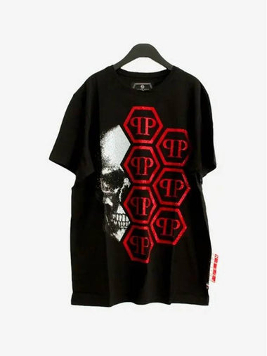 Men's Short Sleeve T-Shirt Black MTK3339 PJY002N 02 C 8 - PHILIPP PLEIN - BALAAN 1