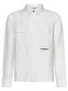 Broken Linen Cotton Long Sleeve Shirt White - CP COMPANY - BALAAN 2