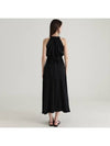 Tencel blend halterneck long dress black - STAY WITH ME - BALAAN 3