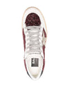 Ball Star Bordeaux Glitter Low Top Sneakers Red - GOLDEN GOOSE - BALAAN 3