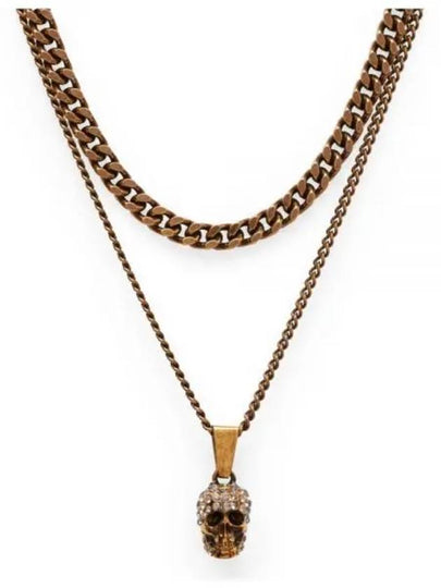 Double Skull Necklace Gold - ALEXANDER MCQUEEN - BALAAN 2